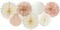 Champagne-Gold Beige-Peach Boho Party-Decorations Streamers - 14pcs Fall Neutral Baby Shower Rustic Bohemian Wedding Paper Honeycomb Lanterns Fan,Birthday Bachelorette Bridal Decor Lasting Surprise